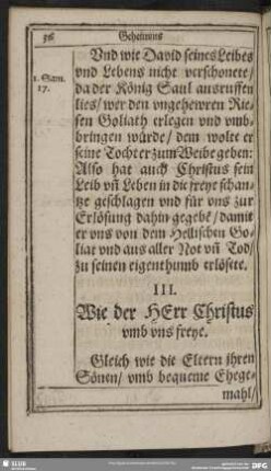 III. Wie de Herr Christus umb uns freye
