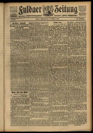Erste Ausgabe vom Mittwoch, den 10. Oktober 1906.