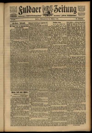 Erste Ausgabe vom Mittwoch, den 10. Oktober 1906.