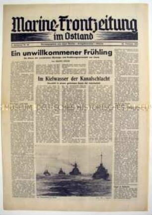 Kriegszeitung "Marine-Frontzeitung im Ostland" u.a. zur Ernährungslage der sowjetischen Bevölkerung