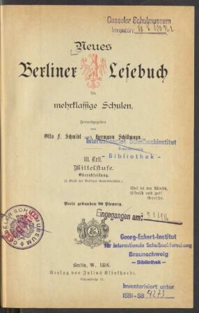 Teil 3, [Schülerband]: Mittelstufe, Oberabteilung, (3. Klasse der Berliner Gemeindeschule)