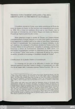 Thomas Von Chabert-Ostland (1766-1841) Orientaliste Autrichien Et Sa Famille