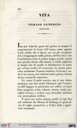 Vita di Tomaso Sandrino, Bresciano
