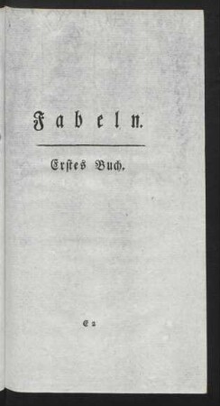 Fabeln. Erstes Buch