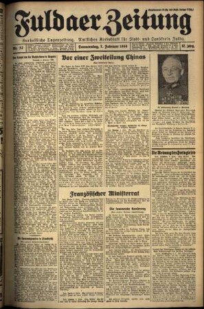 Erste Ausgabe vom Donnerstag, den 07. Februar 1935.