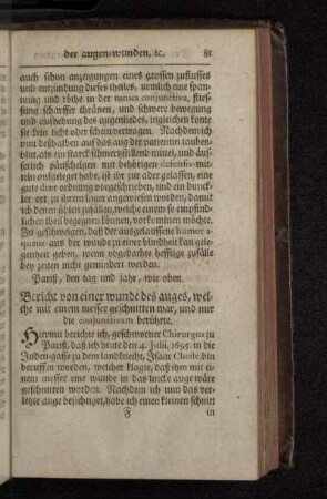 Exempel von denen berichten, die wunden im gesichte betreffend.