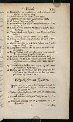 249-255, Belgici, & c. in Quarto.