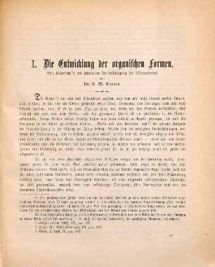 Die Entwicklung der organischen Formen