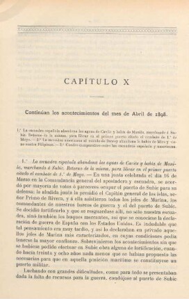 Capítulo X. Continúan los acontecimientos del mes de Abril de 1898