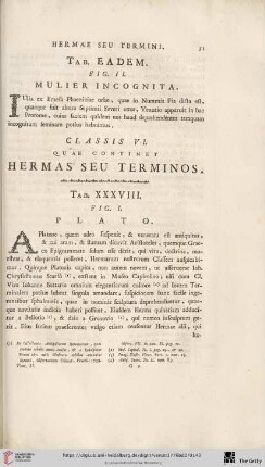 Classis VI, quae continet Hermas seu Terminos