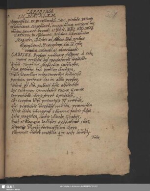 Nr. 25. Carmina in natalem