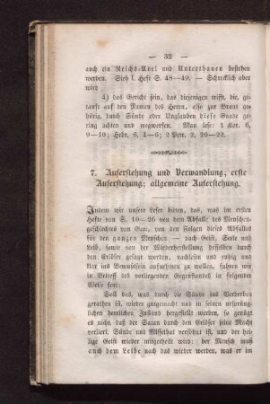 7. Auferstehung und Verwandlung ; erste Auferstehung ; allgemeine Auferstehung.