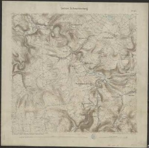 Section Schwarzenberg aus: Topographische Karte (Äquidistantenkarte) Sachsen