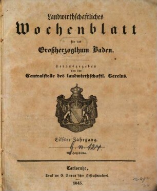Großherz. badisches landwirthschaftliches Wochenblatt, 11. 1843