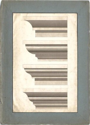 Ziebland, Georg Friedrich; München; Tuschen- und Schattenlehre, Zeichenvorlagen - Gesimse (Details)