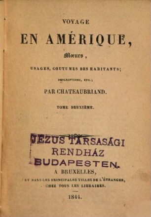 Voyage en Amérique : Moeurs, usages, coutumes des habitants Descriptions, etc., 2