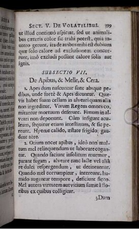 Subsectio VII. De Apibus, & Melle, & Cera