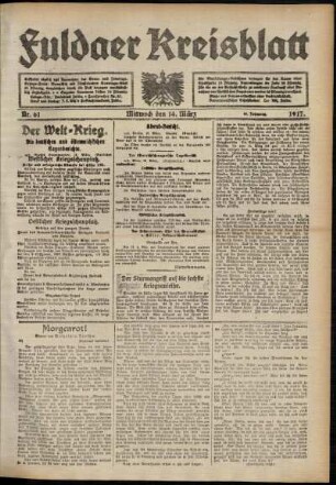 Ausgabe vom Mittwoch, den 14. März 1917.