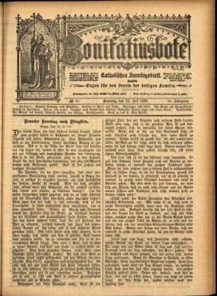Erste Ausgabe vom Sonntag, den 23. Juli 1899.
