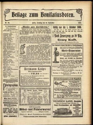 Zweite Ausgabe vom Sonntag, den 19. September 1909.