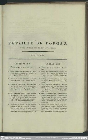 Bataille De Torgau, Entre Les Prussiens Et Les Autrichiens. Le 3. Nov. 1760