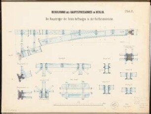 Flussregulierung der Spree, Berlin-Mitte Schinkelwettbewerb 1876: Kurfürstenbrücke: Details 1:10; Maßstabsleiste