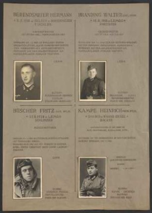 Ehrenbuch für die Gefallenen und Vermissten des Zweiten Weltkriegs; Fotos, Lebensdaten (Blatt 1-50 Januar bis Februar)