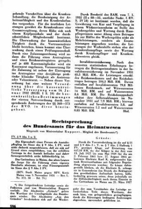 Rechtsprechung des Bundesamts für das Heimatwesen