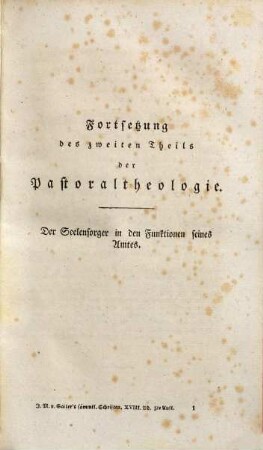 Johann Michael Sailer's sämmtliche Werke, 18. Theologische Schriften: Vorlesungen aus der Pastoraltheologie ; 3