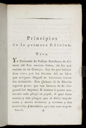 Principios de la primera Edicion.