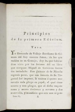Principios de la primera Edicion.