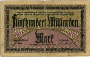 Geldschein, 500 Milliarden Mark, 20.11.1923