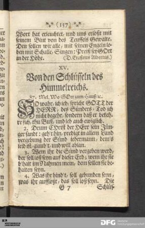 Von den Schlüsseln des Himmelreichs.