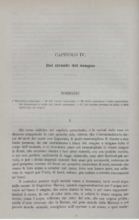 Capitolo IV - VIII. Del circolo del sangue. Della respirazione. Della nutrizione. Dei sensi.