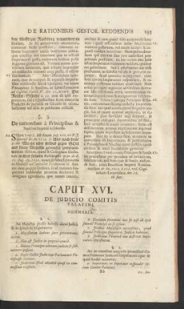 Caput XVI. De Judicio Comitis Palatini.