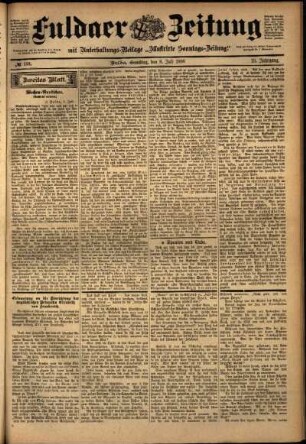 Zweite Ausgabe vom Samstag, den 09. Juli 1898.