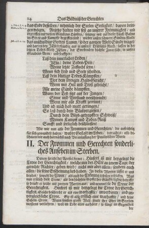 II. Der Frommen und Gerechten sonderliches Ansehen im Sterben