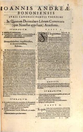 In Decretalium librum novella Commentaria [Joannis Andreae], 5. In quintum ... librum