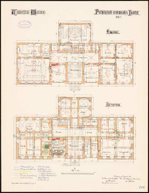 Pathologisches Institut der Philipps-Universität Marburg: Grundriss Keller, Erdgeschoss 1:100