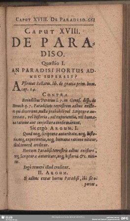 Caput XVIII. De Paradiso