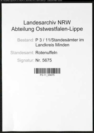 Sterberegister Standesamt Rothenuffeln
