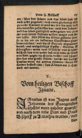 X. Vom heiligen Bischoff Ignatio.