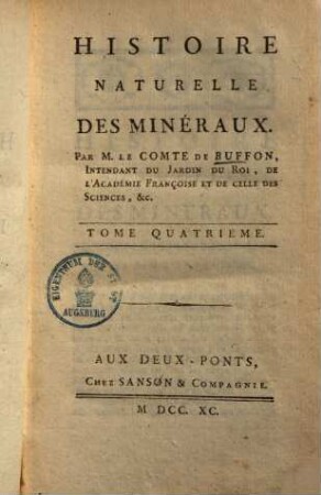 Histoire naturelle des minéraux, 4