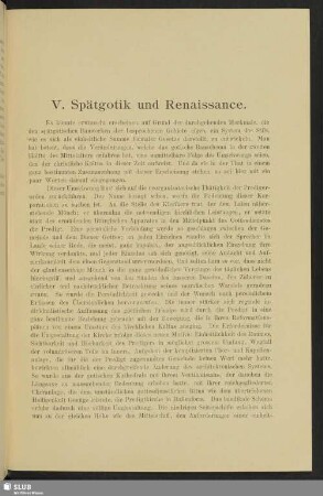 V. Spätgotik und Renaissance