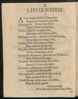 I. Lipsiensium.