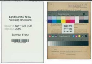 Entnazifizierung Franz Schmitz , geb. 25.04.1904 (Prokurist)