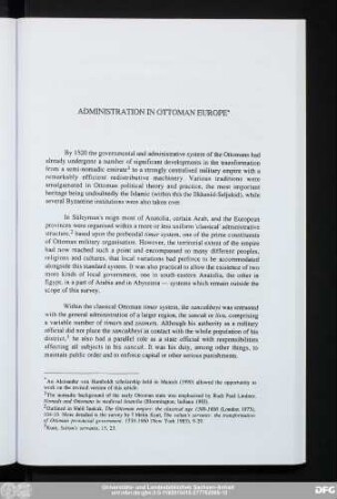 Administration In Ottoman Europe