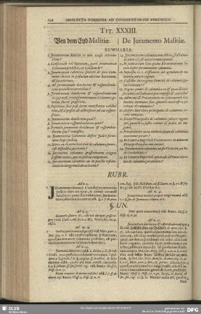 Tit. XXXIII. Von dem Eyd Malitiae