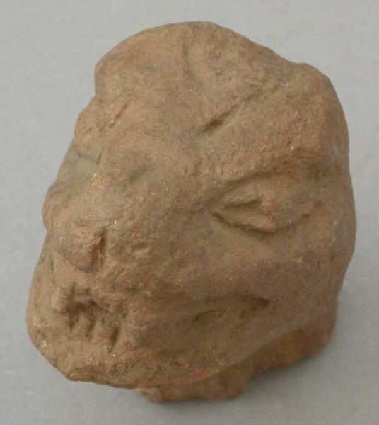 Animal head made of clay