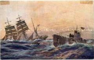 Szene aus dem Seekrieg